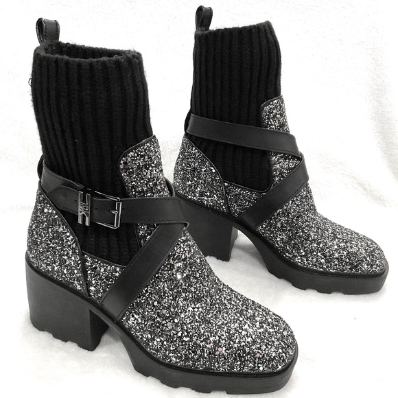 Michael Kors KEISHA Pull On Chunky Combat Lug Sole Buckled Sock Booties Sz 7.5 - Picture 15 of 16